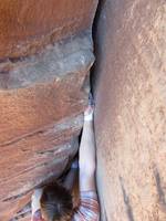 Guy leading Incredible Hand Crack. (Category:  Rock Climbing)