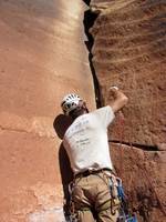Me at the start of Supercrack. (Category:  Rock Climbing)