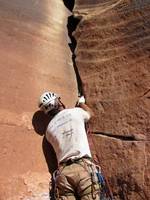 Me at the start of Supercrack. (Category:  Rock Climbing)
