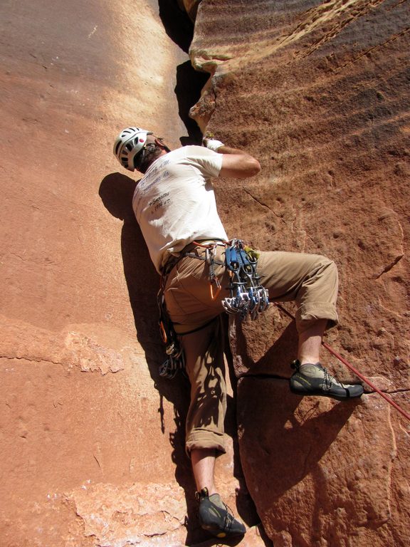 Me at the start of Supercrack. (Category:  Rock Climbing)