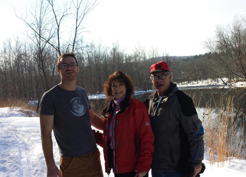 Skiing along the Farmington river. (Category:  Skiing)